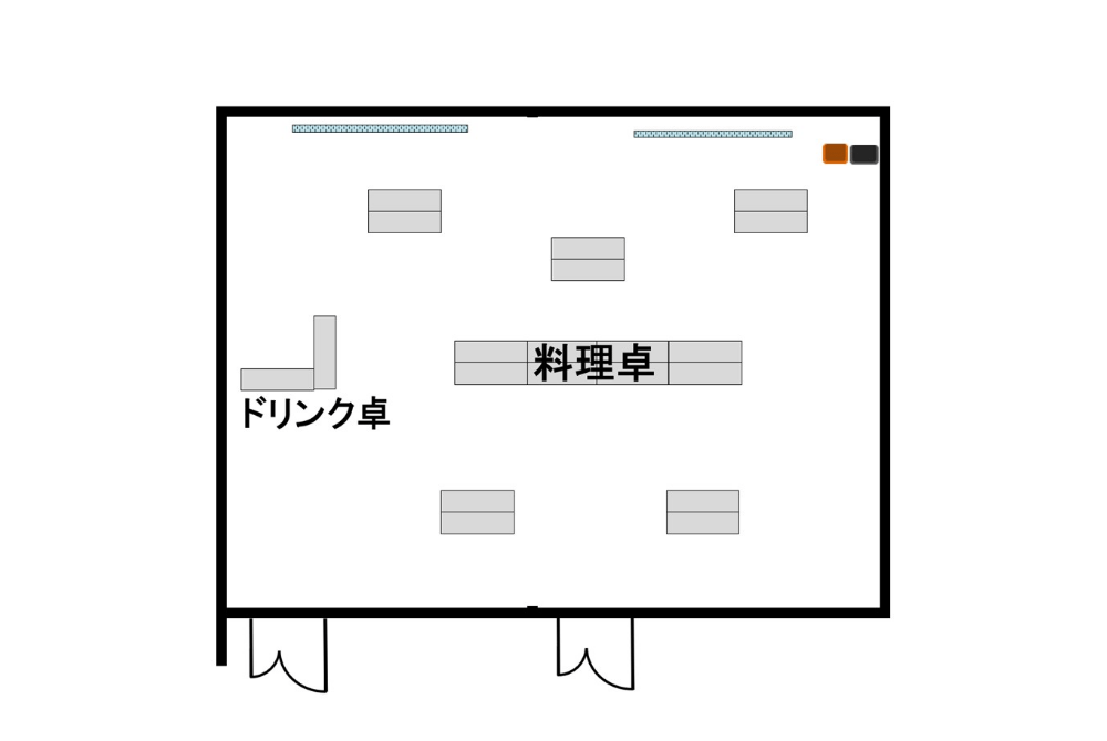 カンファレンスAB 立食パーティー形式