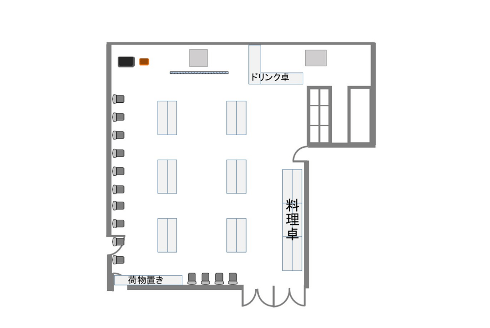 ホール 立食パーティー形式